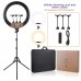 ZB-F488 22" Ring Fill Light Dimmable Ring Light w/ Stand Phone Clips For Vlog Live Broadcast Selfie