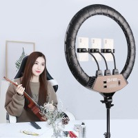 ZB-F488 22" Ring Fill Light Dimmable Ring Light w/ Stand Phone Clips For Vlog Live Broadcast Selfie