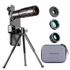 W28+D28 Photography Kit Phone Tripod Telephoto Lens Fish Eye Lens Wide Angle Macro Lens Phone Clip