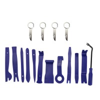 16pcs Blue Car Trim Removal Tool Set Kit for Audio System Panel Dashboard Zip-Lock Bag Packing 