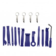 16pcs Blue Car Trim Removal Tool Set Kit for Audio System Panel Dashboard Zip-Lock Bag Packing 