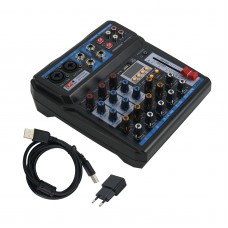 FREEBOSS AM-PSM 6 Channel Audio Mixer Bluetooth USB 2 Mono 2 Stereo 16 Effects 48V Phantom Power