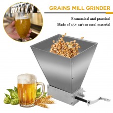 Grain Grinder Cereal Food Mill Powder Machine Malt Corn Pulverizer w/ 2 Rollers for Winemaking 