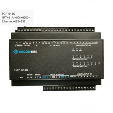 4PT100 + 11AI + 8DI + 6DO Industrial Controller Ethernet IO Module TCP-518S Ethernet + RS485 + RS232