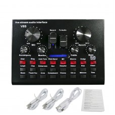 V8S Sound Card Live Stream Audio Interface Bluetooth Sound Card 16 Sound Effects for Phone Computer