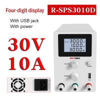R-SPS3010D Adjustable DC Power Supply Switching Power Supply Output 0-30V 0-10A 4-Digit Display White