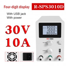 R-SPS3010D Adjustable DC Power Supply Switching Power Supply Output 0-30V 0-10A 4-Digit Display White