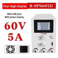 R-SPS605D Adjustable DC Power Supply Switching Power Supply Output 0-60V 0-5A 4-Digit Display White