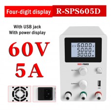 R-SPS605D Adjustable DC Power Supply Switching Power Supply Output 0-60V 0-5A 4-Digit Display White
