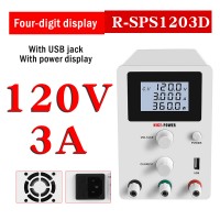 R-SPS1203D Adjustable DC Power Supply Switching Power Supply Output 0-120V 0-3A 4-Digit Display White