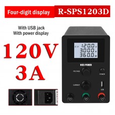 R-SPS1203D Adjustable DC Power Supply Switching Power Supply Output 0-120V 0-3A 4-Digit Display Black