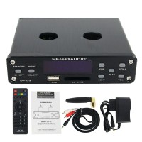 NFJ&FXAUDIO DP-02 HiFi Preamplifier Preamp U Disk SD Card Bluetooth 3.5mm Jack RCA Cable (Black) 