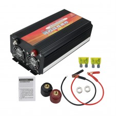 2000W Power Inverter DC 12V-24V to AC 110-220V Black with LCD Screen              