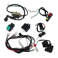 ATV Wiring Harness Kit QUAD Dune Buggy Wiring Harness Ignition Coil CDI for 50 70 90 110CC 