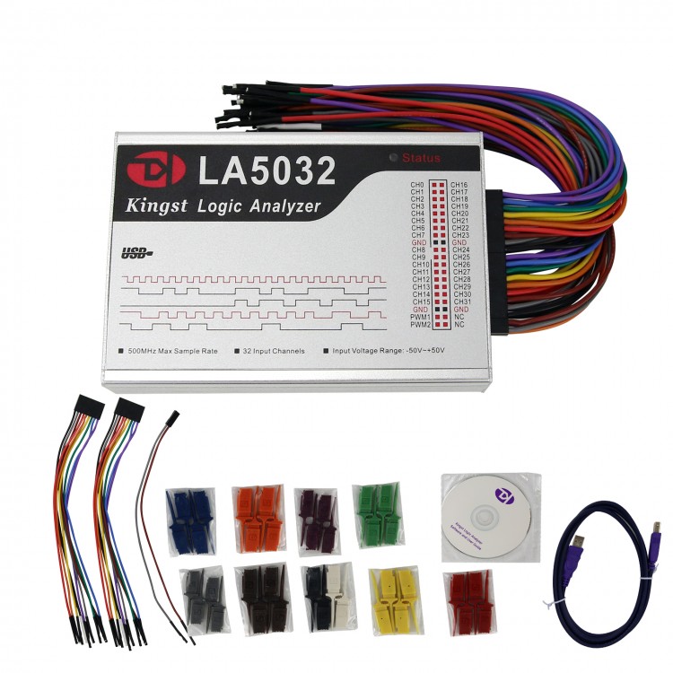 USB Logic Analyzer Portable Logic Analyzer Kit 32 Channels 500MHz