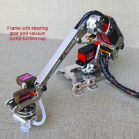6 Axis Robotic Arm Multi-DOF Manipulator Industrial Mechanical Arm DIY Kit w/ Servo Vacuum Pump Sucker 