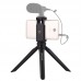 PU506 Mini Tripod Plastic Desktop Tripod With Phone Clamp For Live Stream Events Smartphones Cameras