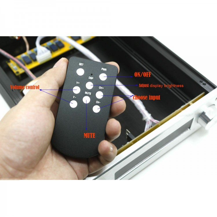 Remote Volume Control Audio Volume Controller Assembled 4 Inputs VFD