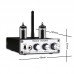 TUBE-T4C 50Wx2 HiFi Bluetooth Tube Amplifier 6J4 Headphone Preamp w/ Power Supply Silver Front Panel