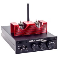 TUBE-T6C 160Wx2 HiFi Bluetooth Tube Amplifier DAC Bluetooth 5.0 Lossless Input w/ 32V 5A Power Adapter