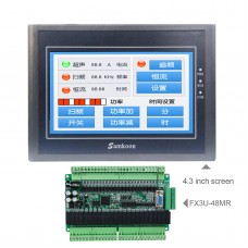 For Samkoon EA-043A 4.3-Inch HMI Touch Screen 480*272 + FX3U-48MR PLC Industrial Controller Board