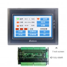 For Samkoon EA-070B 7" HMI Touch Screen 800*480 + FX3U-56MR PLC Industrial Controller Board