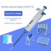 0.5-10ul Micropipette Lab Pipette Adjustable Volume With Pipette Tips Large Digital Display Window