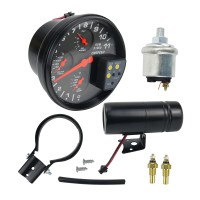 4-In-1 5" Car Tachometer RPM Car Water Temperature Gauge Digital Oil Temperature Oil Pressure Gauge   