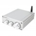 PA-04 200W 2.1 Channel Amplifier Bluetooth Mini Stereo HiFi Amp Assembled Silver + Power Adapter