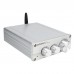 PA-04 200W 2.1 Channel Amplifier Bluetooth Mini Stereo HiFi Amp Assembled Silver + Power Adapter