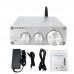 PA-04 200W 2.1 Channel Amplifier Bluetooth Mini Stereo HiFi Amp Assembled Silver + Power Adapter