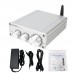 PA-04 200W 2.1 Channel Amplifier Bluetooth Mini Stereo HiFi Amp Assembled Silver + Power Adapter