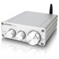 PA-04 200W 2.1 Channel Amplifier Bluetooth Mini Stereo HiFi Amp Assembled Silver + Power Adapter