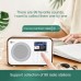 WR-336N Wooden WiFi Internet Radio Rechargeable High-End Bluetooth Speaker Radio Dual Alarms White