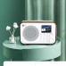 WR-336N Wooden WiFi Internet Radio Rechargeable High-End Bluetooth Speaker Radio Dual Alarms White