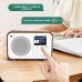 WR-336N Wooden WiFi Internet Radio Rechargeable High-End Bluetooth Speaker Radio Dual Alarms White