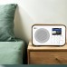 WR-336N Wooden WiFi Internet Radio Rechargeable High-End Bluetooth Speaker Radio Dual Alarms White