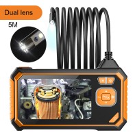 Inskam113-2 8mm 5M Industrial Endoscope Camera 1080P Borescope Dual Waterproof Lens 4.3" Color LCD