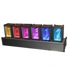 6-Digit RGB Glow Tube Clock LED Nixie Tube Clock Adjustable Colors Home Decor DIY Kit Unassembled