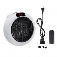900W Mini Air Heater Small Room Heater Winter Warmer Fan w/ Remote Controller Long Cable Stand White