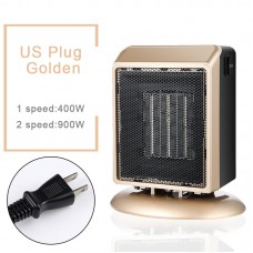 YND-900 Mini Space Heater 900W Electric Heater Fan Office Bathroom PTC Ceramic Heater US Plug Golden