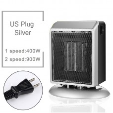 YND-900 Mini Space Heater 900W Electric Heater Fan Office Bathroom PTC Ceramic Heater US Plug Silver