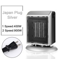 YND-900 Mini Space Heater 900W Electric Heater Fan Bathroom PTC Ceramic Heater Japan Plug Silver