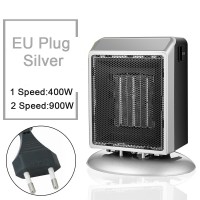 YND-900 Mini Space Heater 900W Electric Heater Fan Office Bathroom PTC Ceramic Heater EU Plug Silver