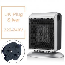 YND-900 Mini Space Heater 900W Electric Heater Fan Office Bathroom PTC Ceramic Heater UK Plug Silver