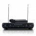 Pro 2 Channel VHF Wireless Dual Handheld Microphone Mic System Metal Receiver JS