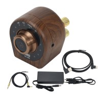 Bluetooth Digital Power Amplifier Wood Grain HiFi 100W Class D Home Audio Amplifier w/ Power Adapter