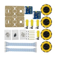 80mm Mecanum Wheel Car Chassis Kit Acrylic Omnidirectional 4WD Smart Robot Car w/ Encoder Motor Unassembled 