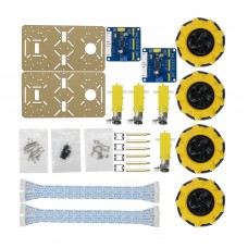80mm Mecanum Wheel Car Chassis Kit Acrylic Omnidirectional 4WD Smart Robot Car w/ Encoder Motor Unassembled 