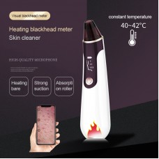 Visual Blackhead Remover Pore Cleaner Tool Heating Facial Cleansing Device w/ 4 Vacuum Suction Heads